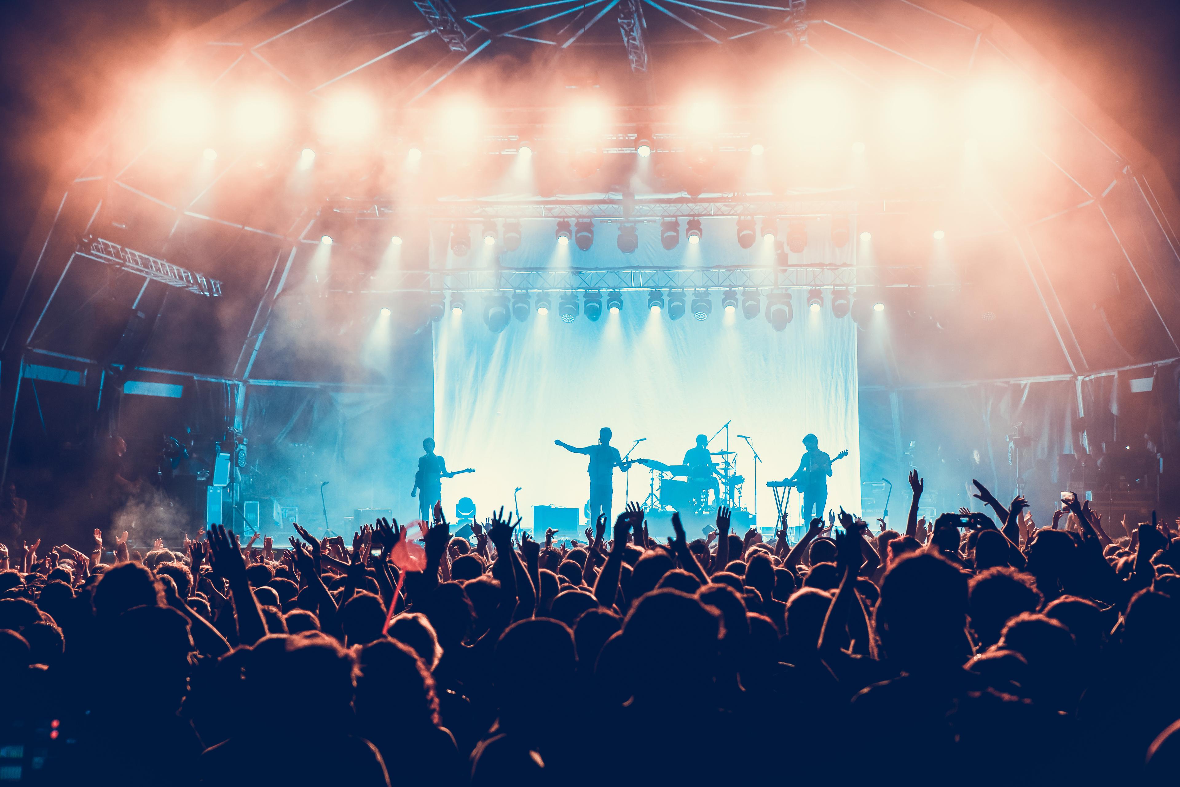 Concert crowd and stage lighting